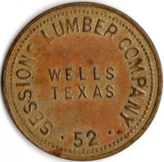 Wells Texas Sessions Lumber Company Merchant Good For Trade Token photo