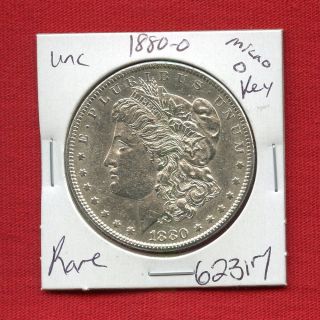 1880 Micro O Bu Unc Morgan Silver Dollar 62317 Ms,  Us Rare Key Date Estate photo