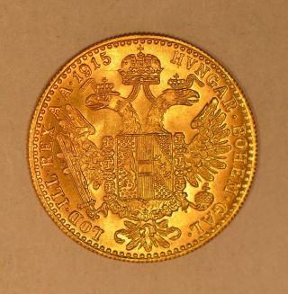 1915 Austria Ducat Gold Coin Restrike For Franz Joseph I photo