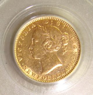 1882 - H Newfoundland,  Canada Gold $2 Pcgs Au55 photo
