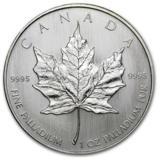 1 Oz Random Year Palladium (canada) Canadian Maple Leaf $50 Bu photo