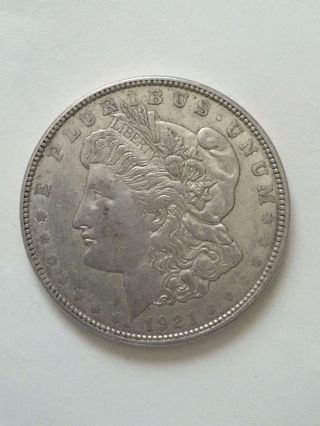 1921 - D $1 Morgan Silver Dollar Coin First Class. photo