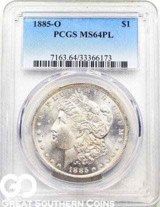 1885 - O Pcgs Morgan Silver Dollar,  Proof - Like,  Pcgs Ms 64 Pl photo