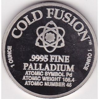 Palladium 1 Ounce Round Cold Fusion Extremely Rare photo