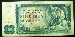 100 Korun 1961 Czechoslovakia Banknote photo