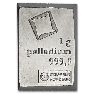 1 Gram Palladium Bar - Valcambi Suisse Bullion photo