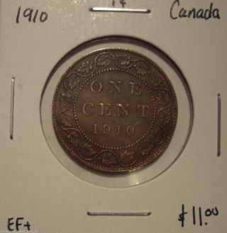 Canada Edward Vii 1910 Large Cent - Ef, photo