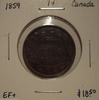 Canada Victoria 1859 Large Cent - Ef, photo