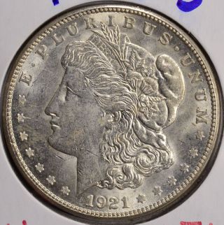 1921 - S $1 Morgan Silver Dollar Bu photo
