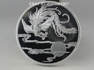 99.  99 Chinese Shanghai 5oz Silver Coin - Phoenix & photo