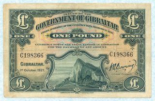 Gibraltar 1 Pound 1927 P12 F Rare photo