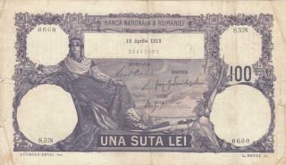 Romania 100 Lei 12 Aprilie 1913 - Rare photo