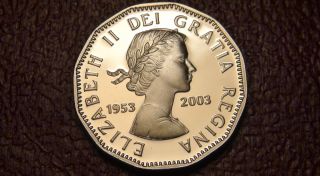 1953 - 2003 Canada Sterling Silver Proof 5¢ Coin - E.  Ii Coronation Cdn Five Cents photo