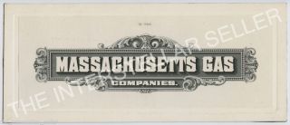 Antique Massachusetts Gas Companies - Die Proof Engraving For Stock Certificate? photo