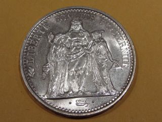 France 1967 Bu 10 Francs Silver Dollar Size Coin photo