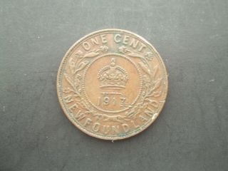 Foundland 1917 1 Penny World Coin photo