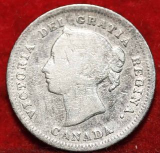 1880 Canada 5 Cents Silver Foreign Coin S/h photo