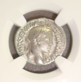 Ad 222 - 235 Severus Alexander Mars Reverse Ancient Roman Silver Denarius Ngc Xf photo