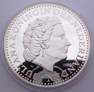 Netherlands 1 Gulden 1957 Silver Coin Proof Queen Juliana Of Netherlan 45 Mm photo