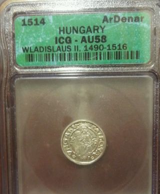 Hungary Denar 1514,  Icg Au58 photo