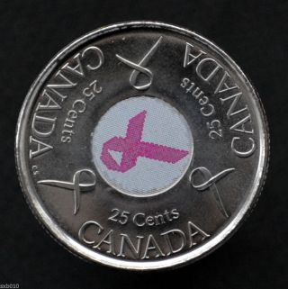 Canada 25 Cents 2006,  Km635 Breast Cancer.  Commemorative Coin.  Unc. photo