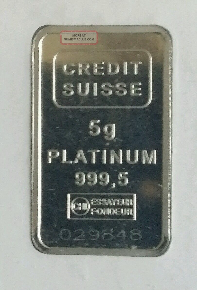Platinum Bar - 5 Gram - Credit Suisse