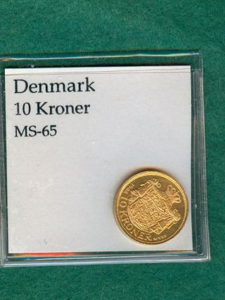 1908 Denmark Ten 10 Kroner Gold Coin - - - Dmg 426 A photo