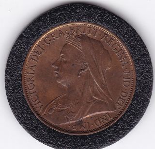 Very Sharp 1901 Queen Victoria Large One Penny (1d) Bronze Coin photo