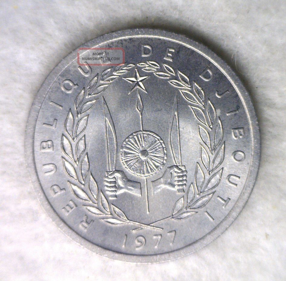 Djibouti 2 Francs 1977 Bu Africa Coin (stock 0390)