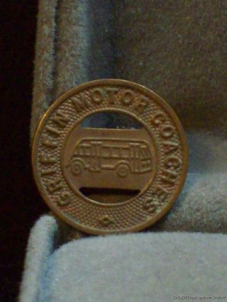 Griffin Motor Coaches Bus Line Vintage Transit Token Good For One Fare Old photo