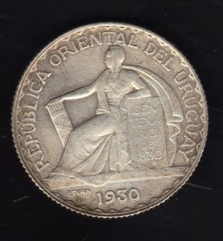 Uruguay 20 Centesimos 1930,  Silver Very photo