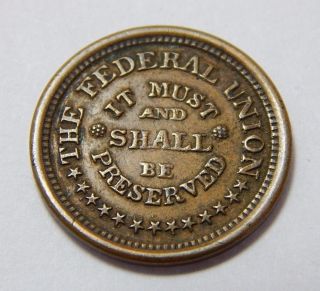 1863 (no Date) Civil War Patriotic Token - Army & Navy - The Federal Union photo