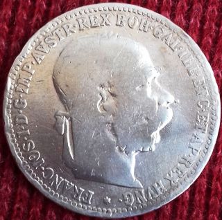 Hungary 1893 - 1 Korona Silver Coin - Franz Joseph I photo