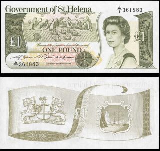 St.  Helena Paper Money 1 Pound 1982 Unc P - 9a Queen Elizabeth Ii photo