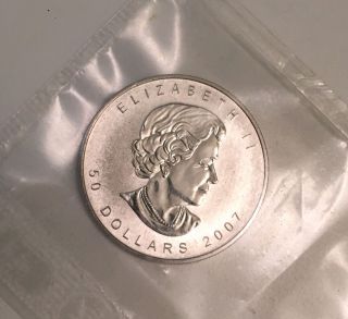 2007 $50 Palladium Canadian Maple Leaf Coin.  9995 1 Oz.  (bu) photo