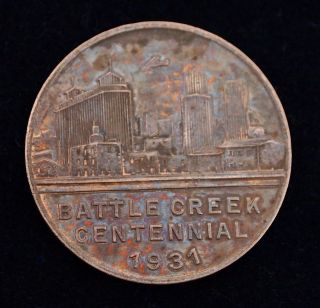 Vintage Battle Creek Centennial Token,  1831 - 1931,  Michigan,  Collectible photo