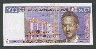 Djibouti 5000 Francs Nd (2002) Pik - 44 Unc photo