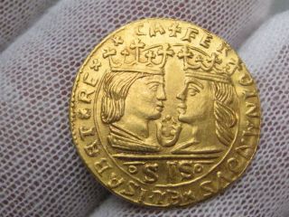 1479 - 1504 (re - Strike) 22k Gold Ducat.  Vanecia,  Spain.  Fr.  82.  3.  3g,  23mm. photo