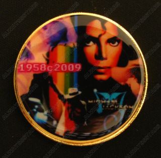 The King Of Pop Michael Jackson Colored 24k Gold Plated Coin Token photo