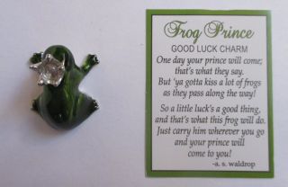 C Frog Prince Pocket Charm Ganz Good Luck Get Boyfriend Mini Figurine Miniature photo