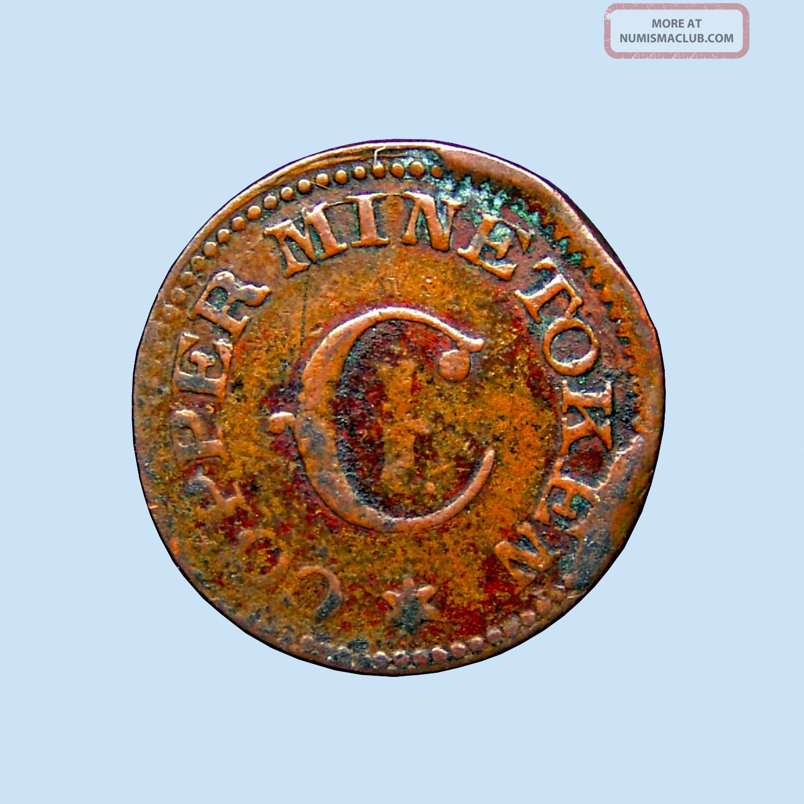 Indian Head Copper Mine Token, R. 9 Fuld - 104/521a, Very Rare Pairing ...