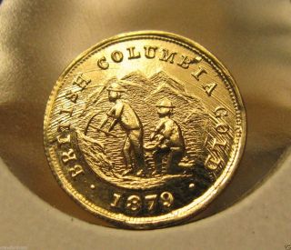 1879 Gold British Columbia Dollar Fantasy Souvenir By Birks photo