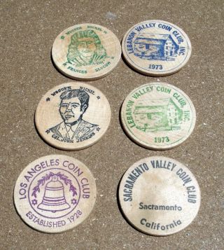 2 Vintage Coin Clubs Wooden Nickels Wilkes Barre photo