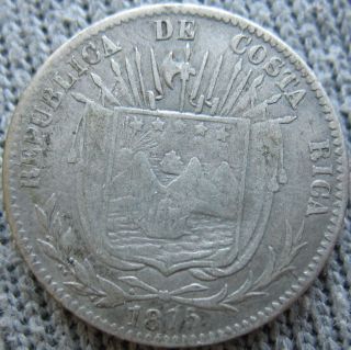 1875 Gw Costa Rica Silver 10 Centavos photo