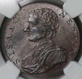 1793 Ngc Ms 61 Isaac Newton Conder 1/2 Penny Token Middlesex Dh 1033 (16021301d) photo