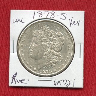 1878 S Bu Unc Morgan Silver Dollar 65721 Ms,  Coin Us Rare Key Date Estate photo