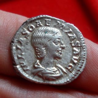 Roman Silver Coin,  Julia Soaemias Ar Denarius photo