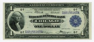 1918 Fr.  729 $1 U.  S.  (chicago,  Il) Federal Reserve Bank Note photo