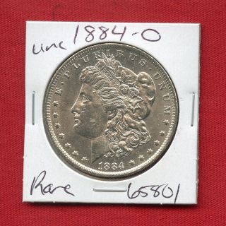1884 O Bu Unc Morgan Silver Dollar 65801 Ms,  Coin Us Rare Key Date Estate photo