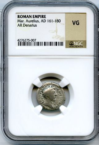 Marcus Aurelius (151 - 180 Ad),  Ar Denarius,  Annona Pouring Into Modius (ric 125v) photo